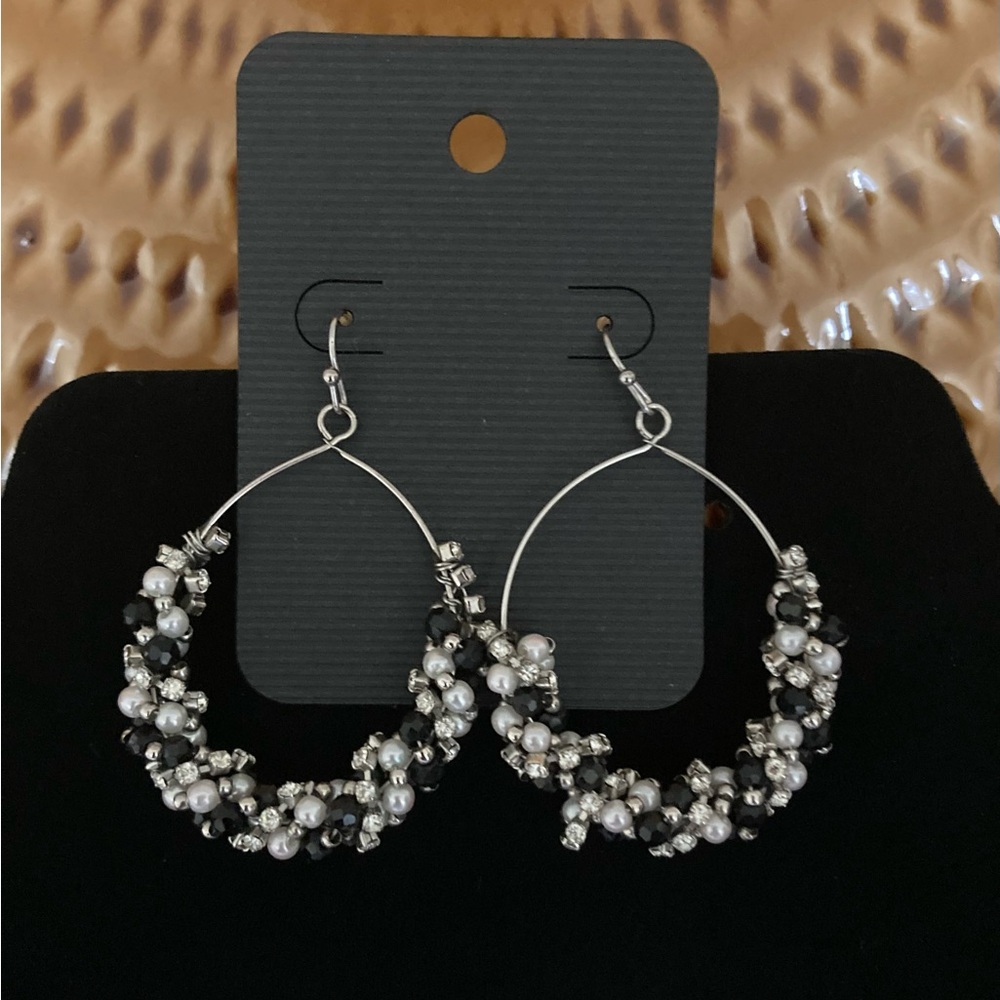 Whitehouse|Blackmarket Silver Cluster Hoop Earrings
